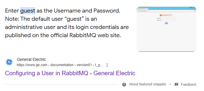 RabbitMQ Default Credentials